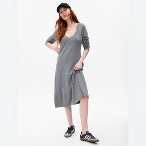 GAP CashSoft Knit Midi Sweater Dress Gray Size S NWT